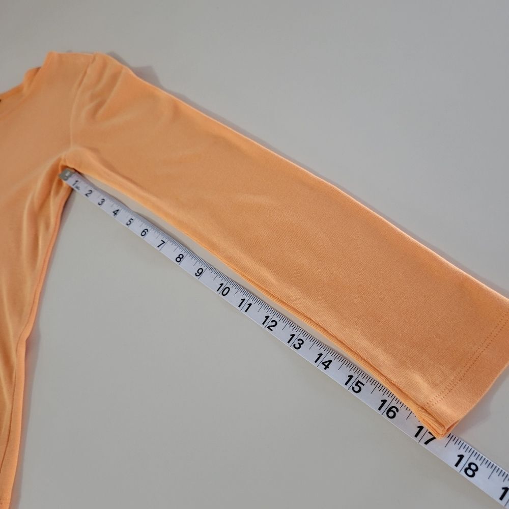 VS Moda International Women's Orange Long Sleeve Crewneck Pullover Top - Picture 6 of 9